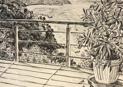 Peter Selgin, Pen & Ink, Overlooking Sestri Levante